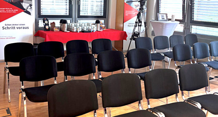 Mietstühle bei einer Firmenveranstaltung in Nürnberg